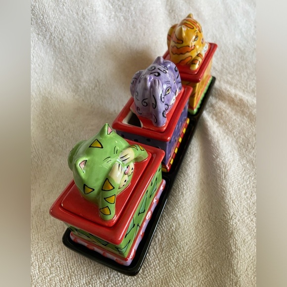 Pacific Giftware CM Redwine Hear See Speak No Evil Colorful Cat Trinket Box Set - Picture 6 of 12